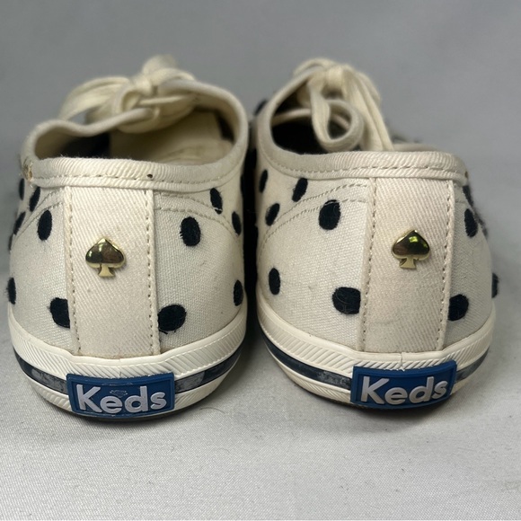 Kate Spade - Keds Black And White Polka Dot Canvas Lace Up Sneaker Size 7. - Picture 2 of 8